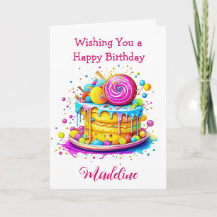 Carte Whimsical Frosted Cake Personnalisé Anniversaire
