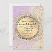Carte Whimsical Glittery Stars Lavender Anniversaire (Devant)