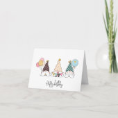 Carte Whimsical Gnome Trio Joyeux anniversaire (Devant)