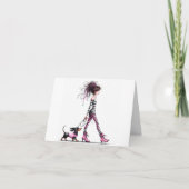 Carte Whimsical gothique Dachshund Girl (Devant)