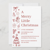 Carte Whimsical Hand Drawn Doodle Red (Devant)