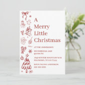 Carte Whimsical Hand Drawn Doodle Red (Debout devant)