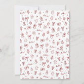 Carte Whimsical Hand Drawn Doodle Red (Dos)