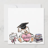 Carte Whimsical hand drawn Graduation Save the Date Card (Dos)