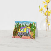 Carte Whimsical Happy Campers Holiday Greeting Card (Fleur jaune)