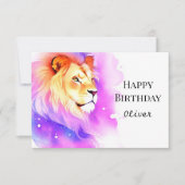Carte Whimsical Happy Safari Lion Anniversaire (Devant)
