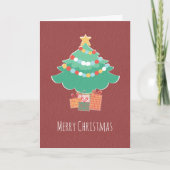 Carte Whimsical Holiday Tree avec des présents et  (Devant)