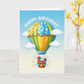 Carte Whimsical Hot Air Balloon Birthday Card (Fleur jaune)