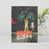 Carte Whimsical Joyeux anniversaire Surreal Altered Art (Debout devant)