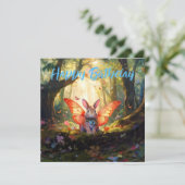 Carte Whimsical lapin enchanted forêt Joyeux anniversair (Debout devant)