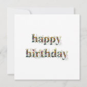 Carte Whimsical lapin enchanted forêt Joyeux anniversair (Dos)