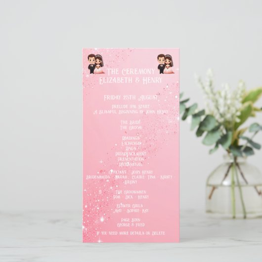 Carte Whimsical Light Mariage scintillants programmé (Debout devant)