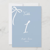Carte Whimsical Main dessinée Bow Dusty Blue Numéro de t (Devant)