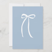 Carte Whimsical Main dessinée Bow Dusty Blue Numéro de t (Dos)