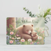 Carte Whimsical Mama & Baby Bear Carte Plat Day (Debout devant)