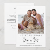 Carte Whimsical MR & MR Gay Christmas Wedding Photo (Devant / Derrière)