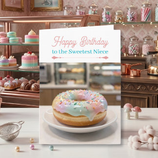 Carte Whimsical Pastel Glass Glaze Donut Niece Birthday