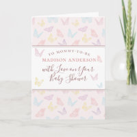 Whimsical Pastel rose papillon Baby shower fille