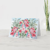 Carte Whimsical Pink Florals & Sea Turtle (Dos)