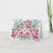 Carte Whimsical Pink Florals & Sea Turtle (Devant)