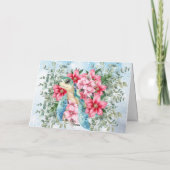Carte Whimsical Pink Florals & Sea Turtle (Dos)