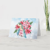 Carte Whimsical Pink Florals & Sea Turtle (Dos)