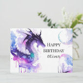 Carte Whimsical Printable Dragon Anniversaire (Debout devant)