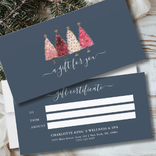 Carte Whimsical Red Pink Navy bleu certificat cadeau