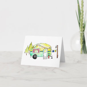 Carte Whimsical Retro Happy Camper