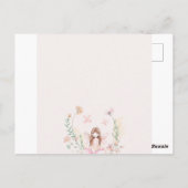 Carte Whimsical Rose Floral Fairy First Birthday (Dos)