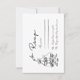 Carte Whimsical RSVP, tour de champagne à main