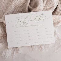 Carte Whimsical Sage Green Family Traditions Card