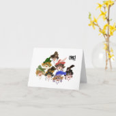 Carte Whimsical Silly Ladies et Flip Flops (Fleur jaune)