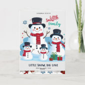 Carte Whimsical Snowman Family of 4 Folded Christmas (Dos)