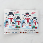 Carte Whimsical Snowman Family of 4 Folded Christmas (Intérieur)