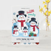 Carte Whimsical Snowman Family of 4 Folded Christmas (Fleur jaune)