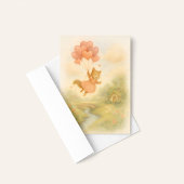 Carte Whimsical Squirrel with Heart Balloons Valentine 