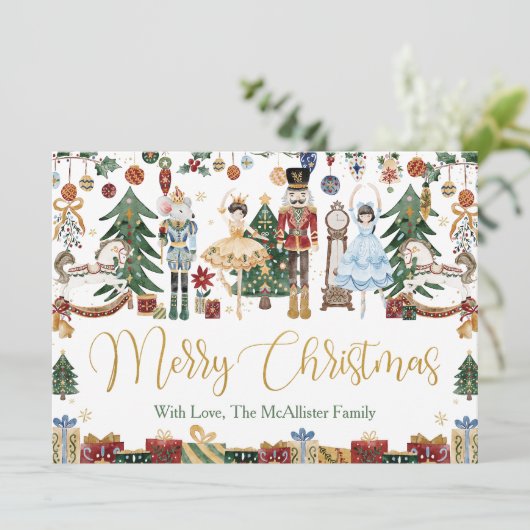 Carte Whimsical The Nutcracker Noël Ballet Salutation (Debout devant)