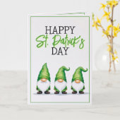 Carte Whimsical Three Green Gnomes St Patrick's Day (Fleur jaune)