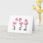 Carte Whimsical tropical flamingos (Fleur jaune)