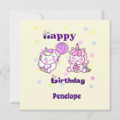Carte Whimsical Unicorn Anniversaire plaisir (Devant)