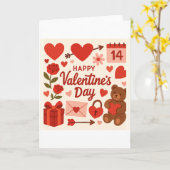 Carte Whimsical Valentine's Day Greeting Card – Hearts,  (Fleur jaune)