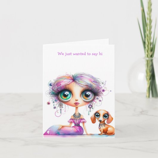 Carte Whimsical We Miss You Dachshund Card (Devant)