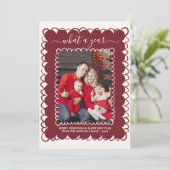 Carte Whimsical What a Year Photo Collage Noël (Debout devant)
