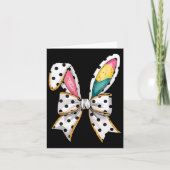 Carte Whimssical Polka Dot Bow Ears Pâques dimanche (Devant)