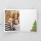 Carte Whimssical Retro Tree Cadeaux photo Joyeux Noël (Intérieur)