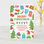 Carte Whimssical Retro Tree Cadeaux photo Joyeux Noël (Fleur jaune)