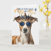 Carte Whippet Chien King pour jour drôle anniversaire (Fleur jaune)