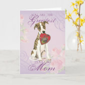 Carte Whippet Heart Maman (Fleur jaune)