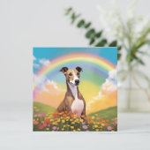 Carte Whippet Rainbow Bridge Memorial Nom personnalisé d (Debout devant)